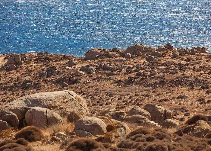 וילה Elegant Seaside Villa, Great Views, Infinity Pool, Lia, Mykonos