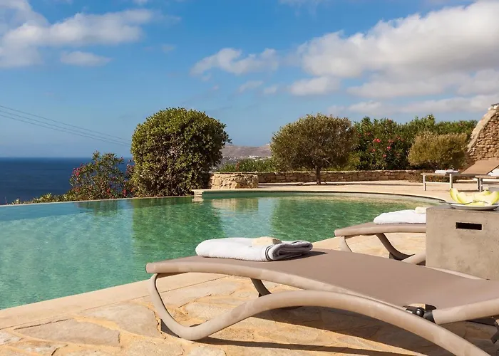 וילה Elegant Seaside Villa, Great Views, Infinity Pool, Lia, Mykonos