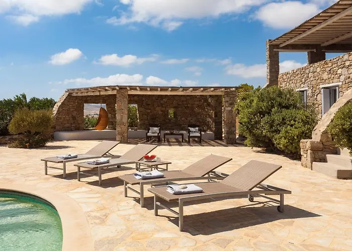 Elegant Seaside Villa, Great Views, Infinity Pool, Lia, Mykonos Villa Kalafatis