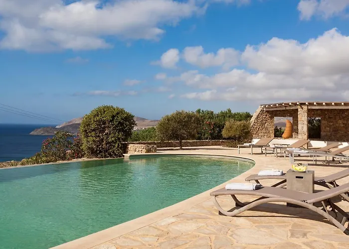 וילה Elegant Seaside Villa, Great Views, Infinity Pool, Lia, Mykonos *