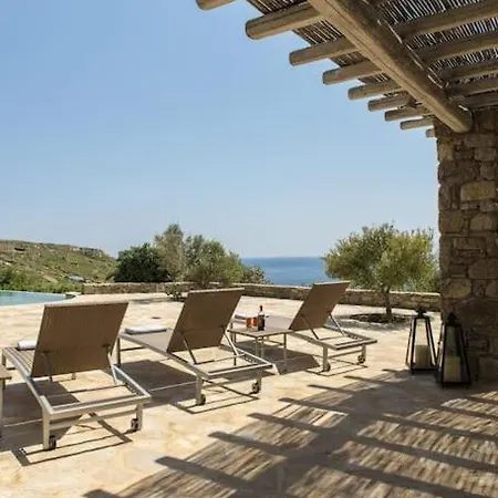 Elegant Seaside Villa, Great Views, Infinity Pool, Lia, Mykonos ヴィラ