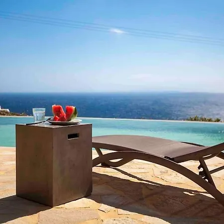 别墅 Elegant Seaside Villa, Great Views, Infinity Pool, Lia, Mykonos 卡拉法蒂斯