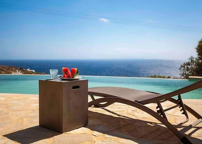 فيلة Elegant Seaside Villa, Great Views, Infinity Pool, Lia, Mykonos كالافاتيس