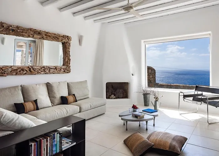 Elegant Seaside Villa, Great Views, Infinity Pool, Lia, Mykonos فيلة